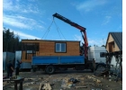 Аренда крана манипулятора на базе 10 тонного грузовика. Изготовление бытовок